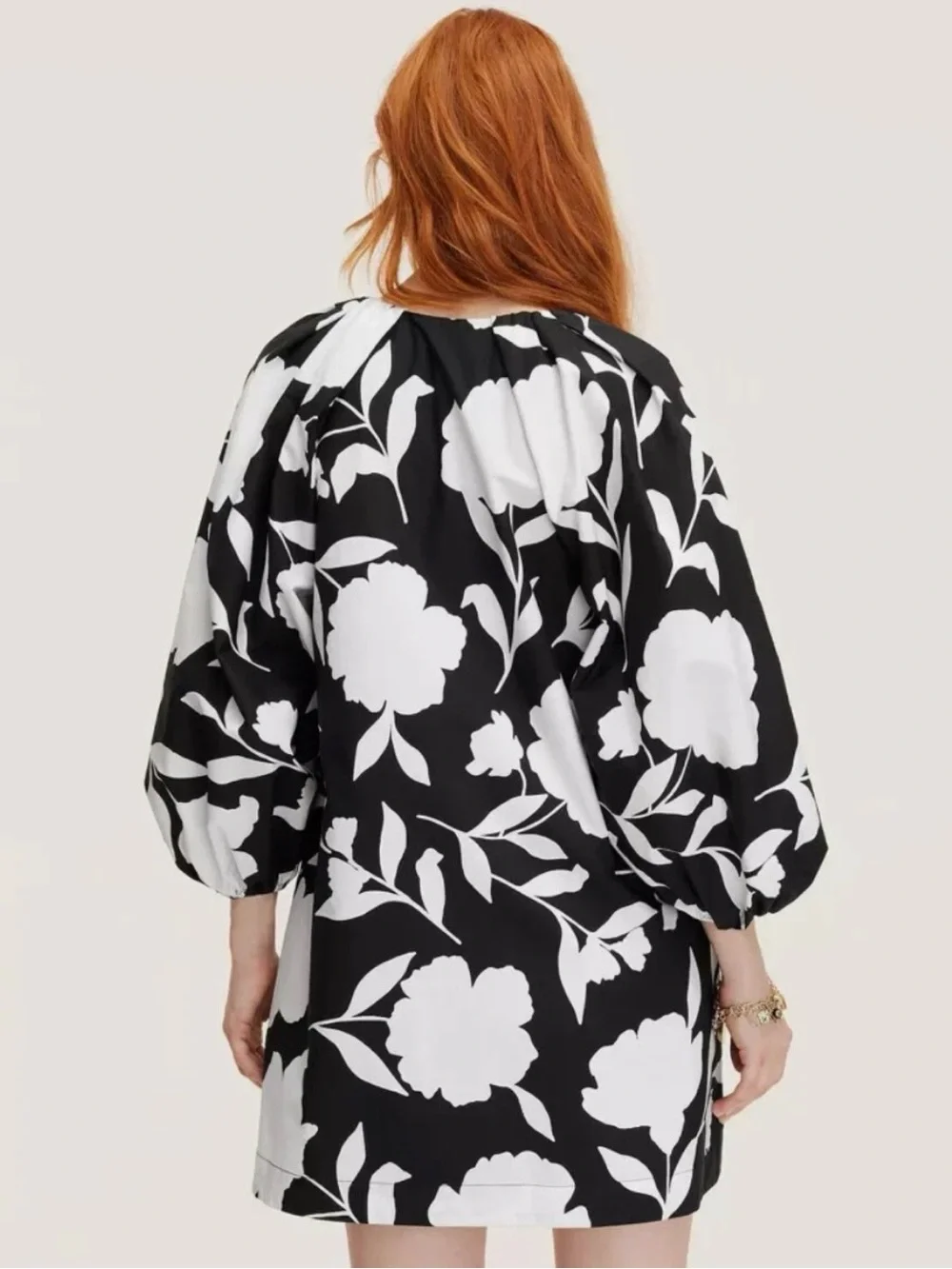 Kate Spade Floral Puff-Sleeve Dress